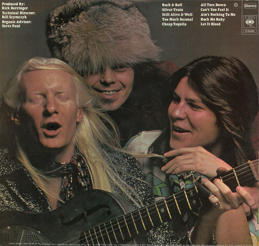 JOHNNY WiNTER - Still Alive and Well back cover